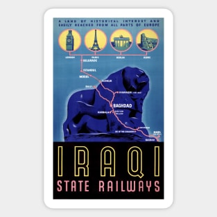 Vintage Travel Poster Iraq State Railways Sticker